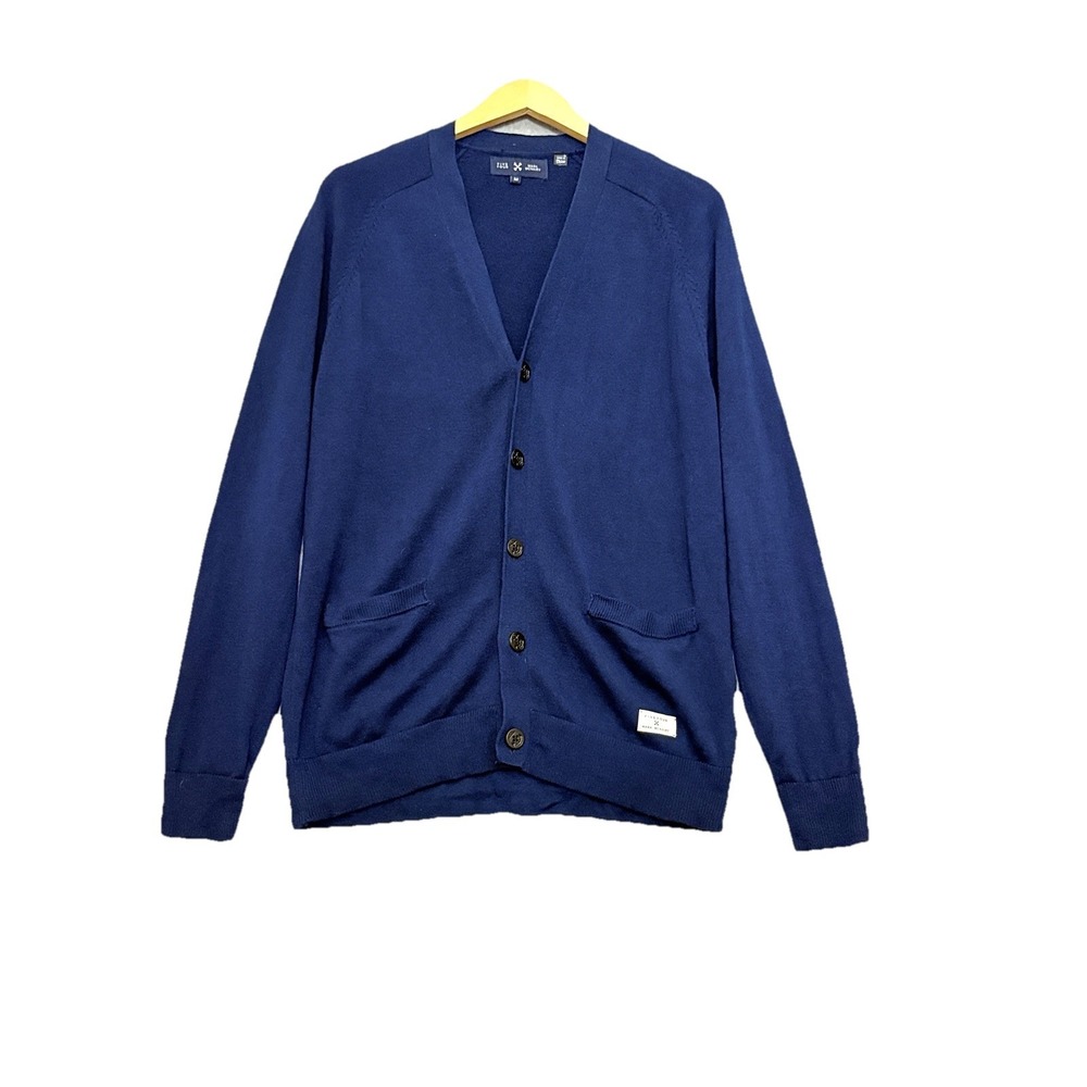 Five Four Mark McNairy Cardigan Sweater Mens‎ Med Navy Pockets Preppy Golf